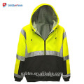 Hot Selling Wholesale ANSI 107 Class 3 2-Tone Safety Hoodie Full Zip Hi Vis Hooded Sweatshirt